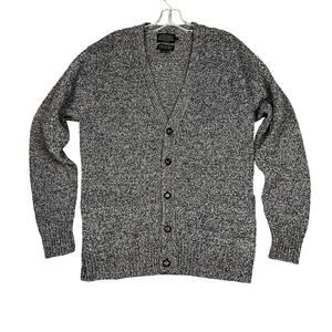 Pendleton Cardigan Sweater Mens S Washable Wool Knit Grey Old Money